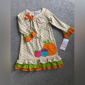 Rare Editions Fall/Pumpkin Dress girls NWT size 10